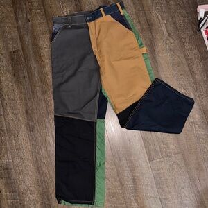 Multi-colored denim pants